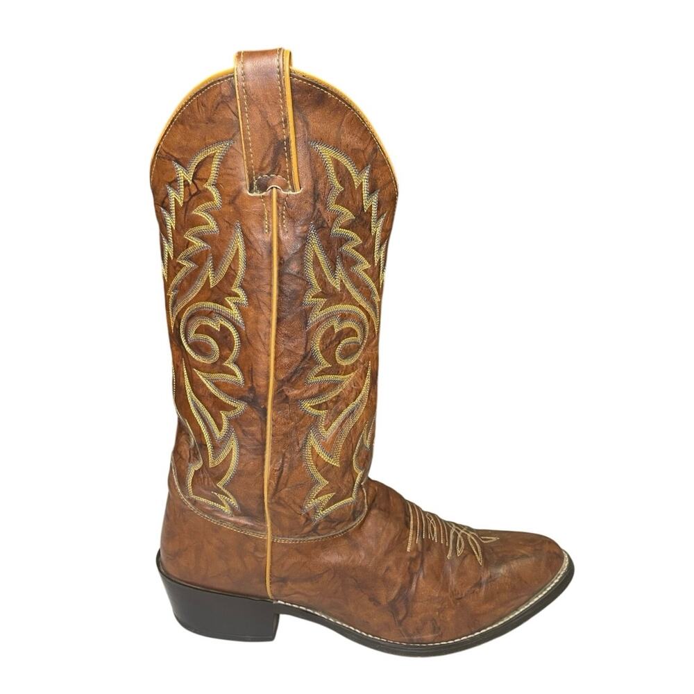 EUC - Justin 1560 Brown Leather Western Cowboy Boots
